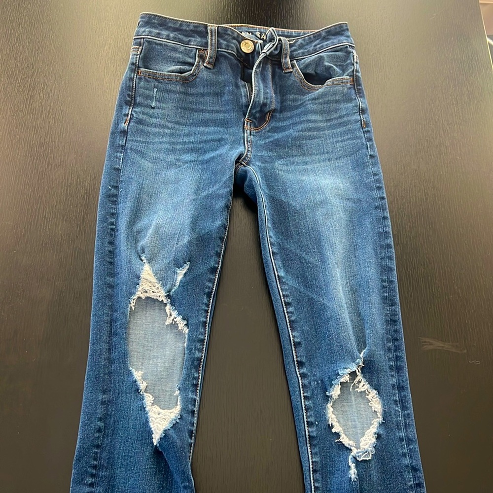 American Eagle holey jeans